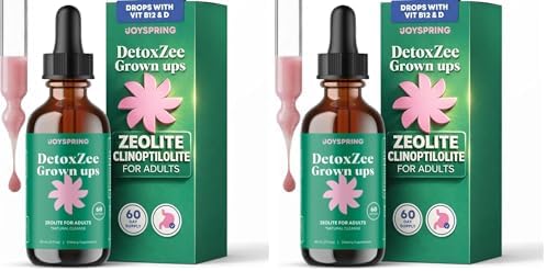 JoySpring Zeolite Drops for Adults – Liquid Zeolite Clinoptilolite with Vitamin B12 & Vitamin D3 – Sugar-Free Daily Formula for Memory & Focus Support | 60-Day Supply | USA Made