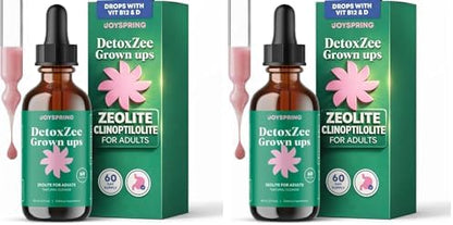 JoySpring Zeolite Drops for Adults – Liquid Zeolite Clinoptilolite with Vitamin B12 & Vitamin D3 – Sugar-Free Daily Formula for Memory & Focus Support | 60-Day Supply | USA Made