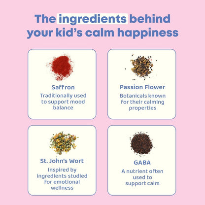 JoySpring Mood Munchies Saffron Gummies for Kids 4+ | Saffron Extract with GABA, Passion Flower & St Johns Wort | Sugar Free Vegan Brain Support & Kids Focus Gummies | Crafted in USA | Shapes May Vary