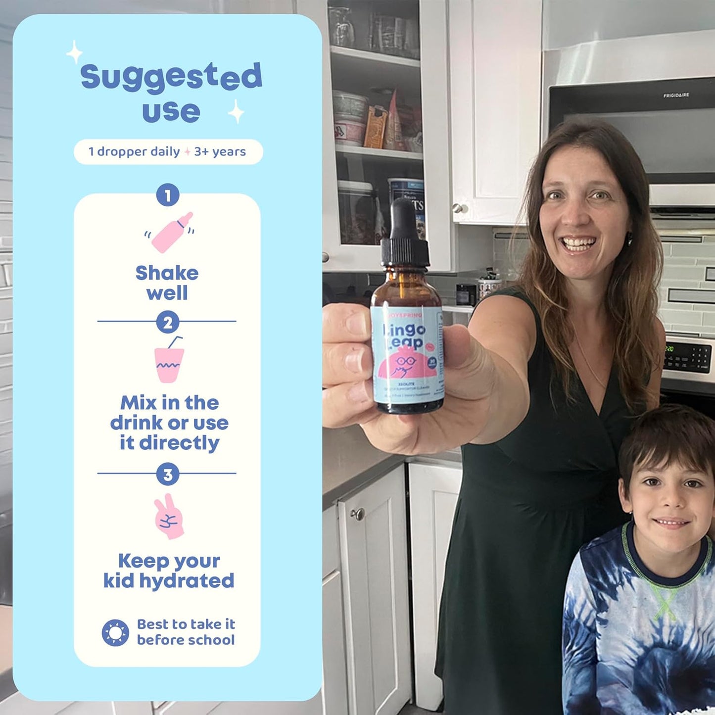 JoySpring LingoLeap – Liquid Kids Formula with Zeolite Clinoptilolite, Methylated B12 & Vitamin D3 | Gentle Daily Support for Kids’ Wellness | Ages 3+ | (1fl oz) 30 Servings