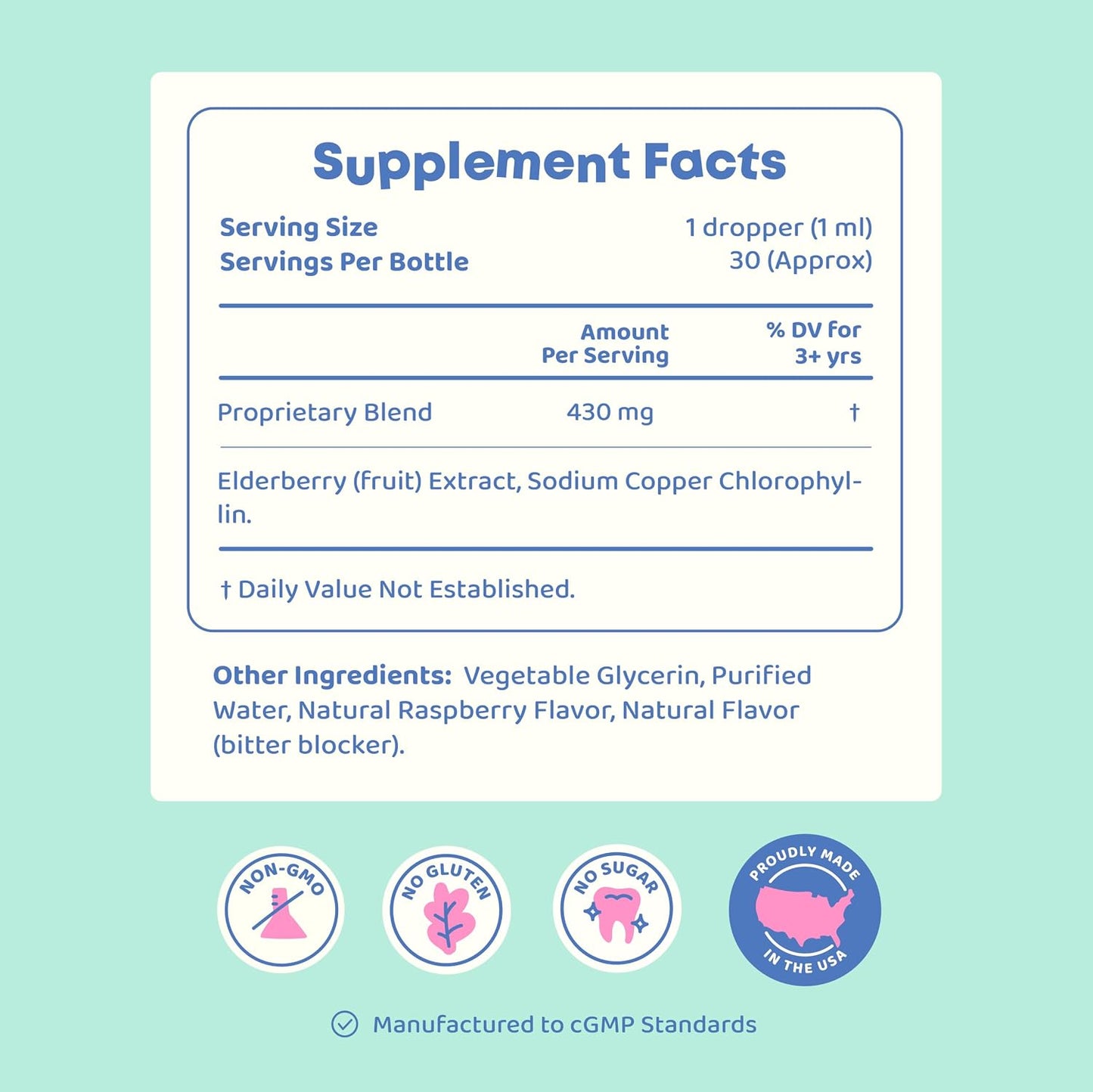JoySpring Liquid Chlorophyll Drops for Kids | Super Greens for Kids Infused with Elderberry & Chlorophyll for Bad Breath | Sugar Free Body Deodorizing Supplement (1 fl oz, Berry Flavor, 30 Servings)