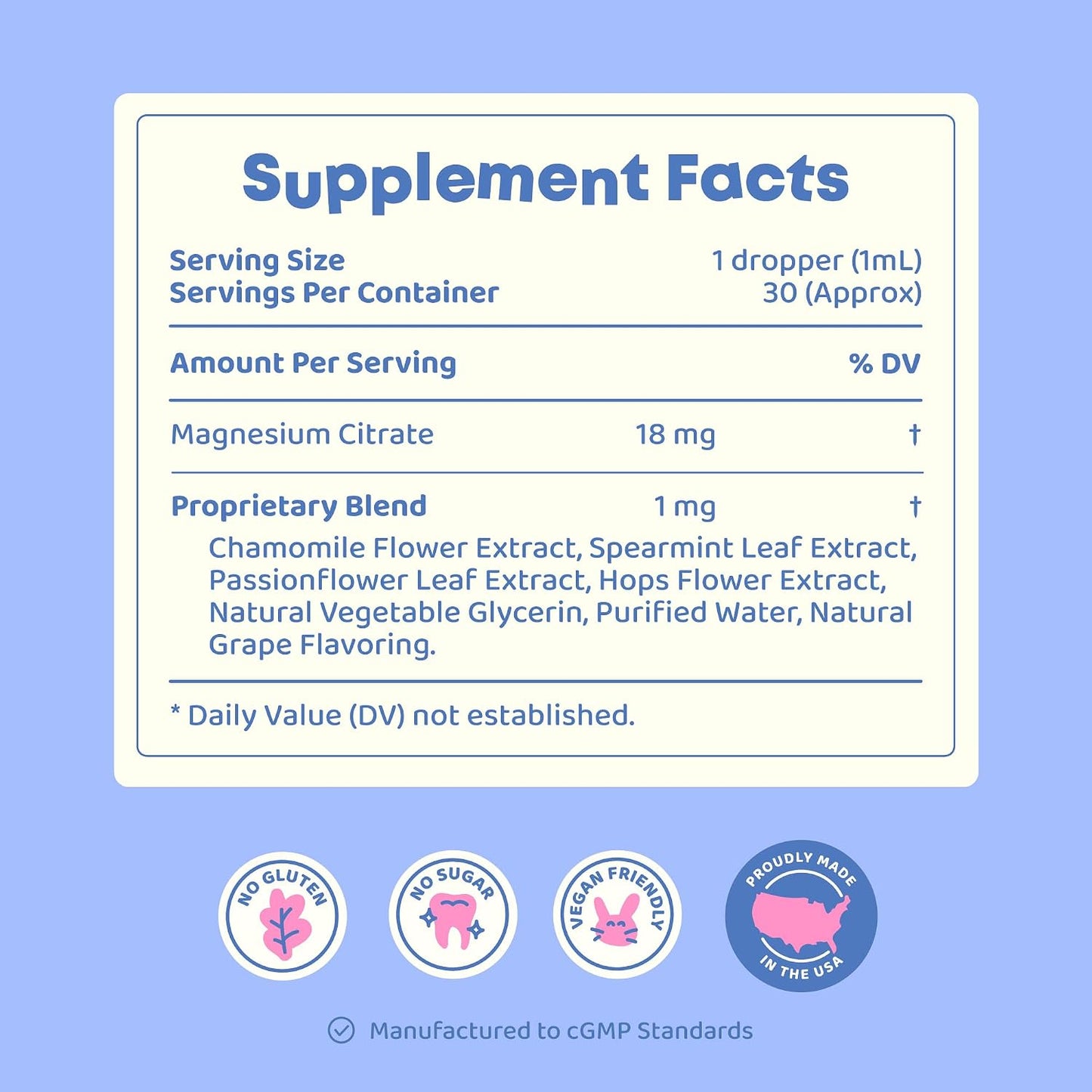 JoySpring Calmify Magnesium Citrate Liquid for Kids - Sugar-Free, Gluten-Free Calming Supplement with Chamomile - Natural Support for Kids & Teens (1 fl oz) 30 Servings